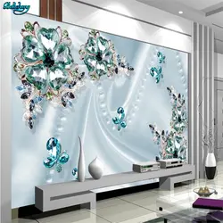 Beibehang большой заказ обои красивые великолепный зеленый кристалл цветы 3d 3d фоне стены украшения дома