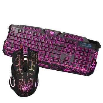 

LED Color Backlit Ergonomic Gaming Keyboard J10 Keyboard Mouse Combo Colorful Adjustable with Mouse Set for Gaming Fans