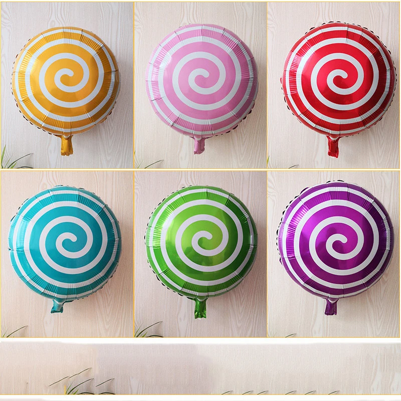

1pcs New Arrivals Lovely Candy Aluminum Foil Balloons for Wedding Happy Birthday Party Decorations 6 Colors Circle Decor Balloon