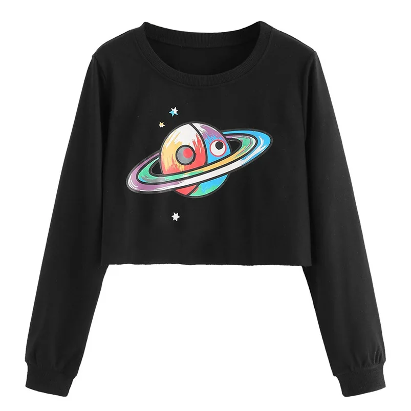 

Drawst Crop Hooded Women Sweatshirt Long Sleeve 2018 Winter Pullover Loose Women Hoodies Sweatshirt Female #O04