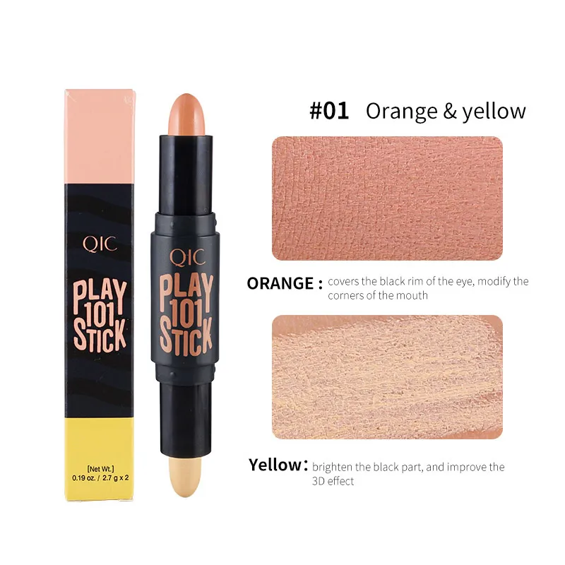 Консилер для лица, карандаш для макияжа лица, оранжевый/желтый корректирующий карандаш, зеленый/синий, покрытие, покраснение, темный круг, макияж, основа, крем-Стик