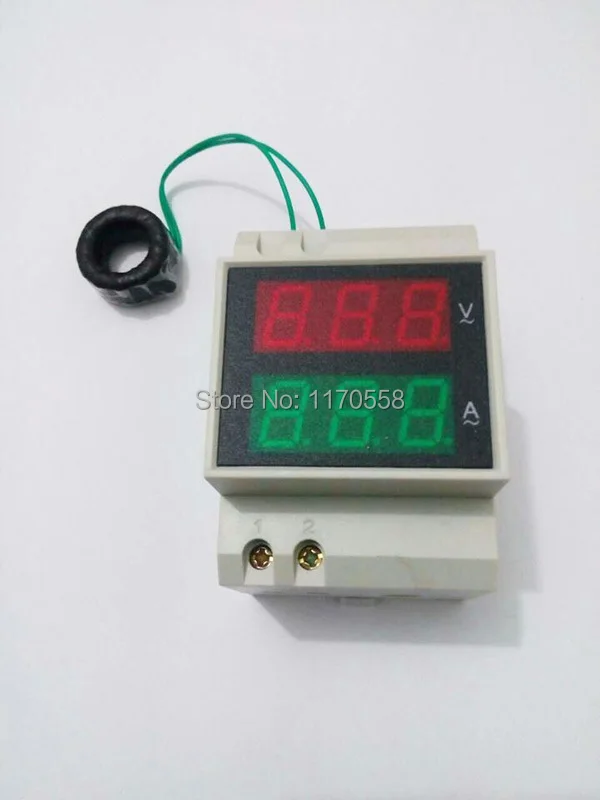 Din-рейка измеритель напряжения и тока с внешней CT трансформатор тока CT99.9A или CT200A вольтметр ammeterAC 80-300 в 0,1-99.9A