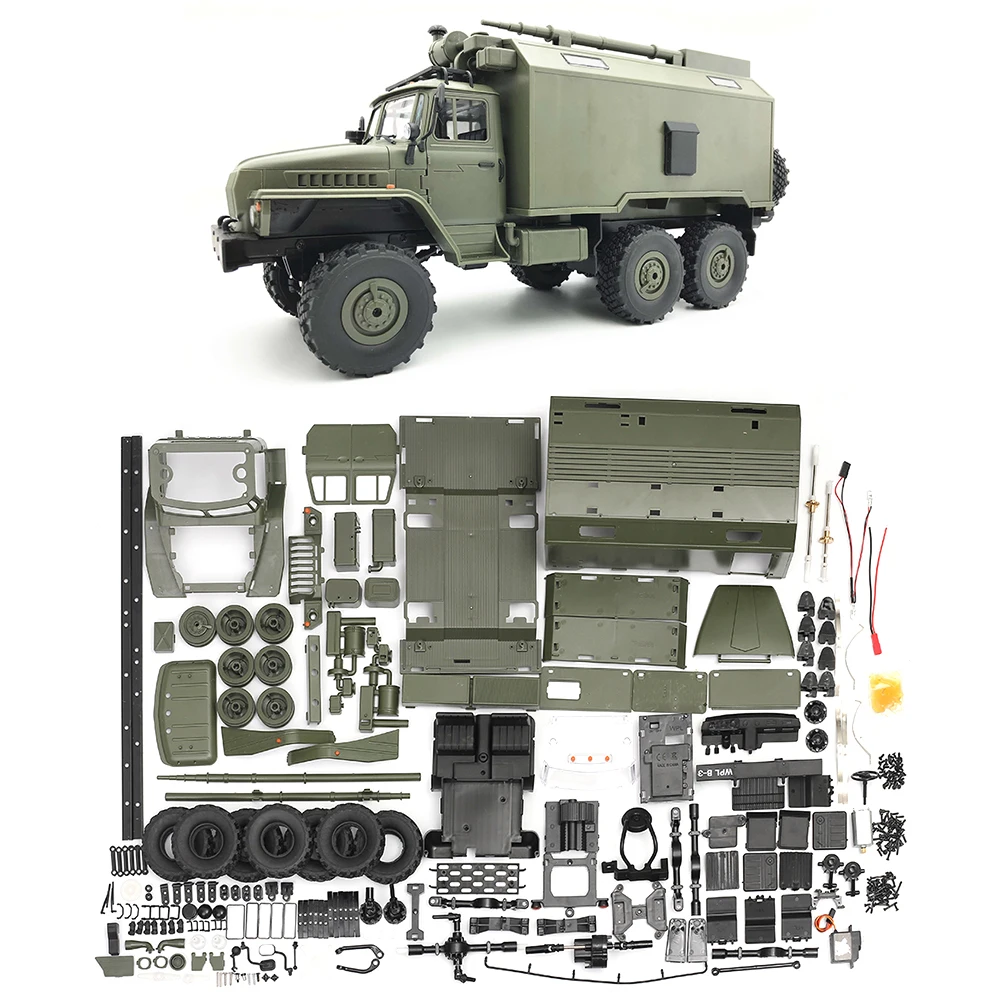 Радиоуправляемый автомобиль военный грузовик WPL B36 советская Урал 1/16 2,4G 6WD Рок Гусеничный командный Коммуникационный автомобиль RTR мальчик игрушка авто армейские грузовики