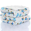 Kids Muslin Cotton Sleeping Blanket Bath Towel 110x110cm Strong Water Absorption 6 Layers Baby Breathable Bedding Muslin Blanket 1