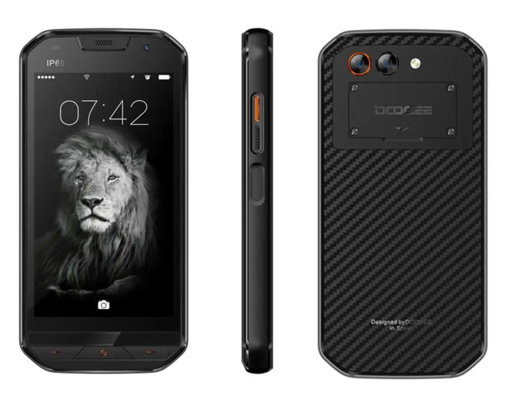 black DOOGEE S30 смартфон IP68 Водонепроницаемая двойная задняя камера 5580 мАч 5," HD MTK6737 Android 7,0 2 ГБ+ 16 Гб 8 Мп отпечаток пальца прочный телефон - Цвет: black