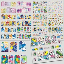 12 видов конструкций, модные мраморные керамические цветные наклейки для ногтей, маникюрный дизайн, трафареты, переводные наклейки, TRBN625-636