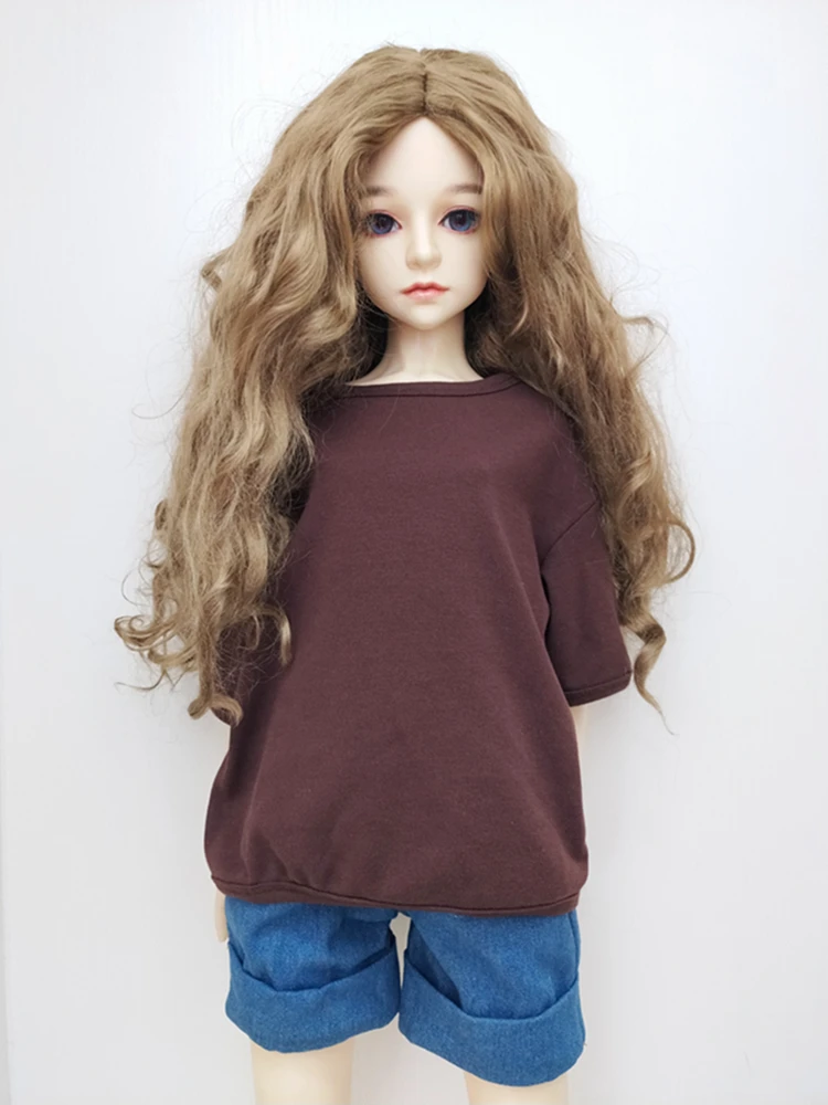 for 55-60cm doll Аксессуары для кукол, хлопковая футболка с коротким рукавом, 1/3, 1/4, 1/6, BJD, модная Кукла, повседневная одежда, футболка, ручная работа, летняя одежда, Одежда для кукол - Цвет: for 55-60cm doll