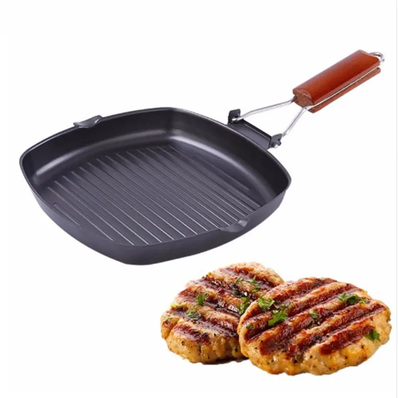 New24CMFryingSteakPanThickeningFoldingNonstickGrillPan