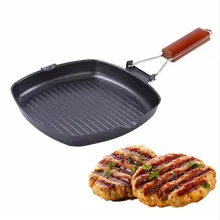 New 24CM Frying Steak Pan Thickening Folding Non-stick Grill Pan Refined Iron Pot Barbecue for Home Outdoor Camping Cookware 1pc 220v electric non stick pan professional steak machine business home grill grill bread beef steak machine