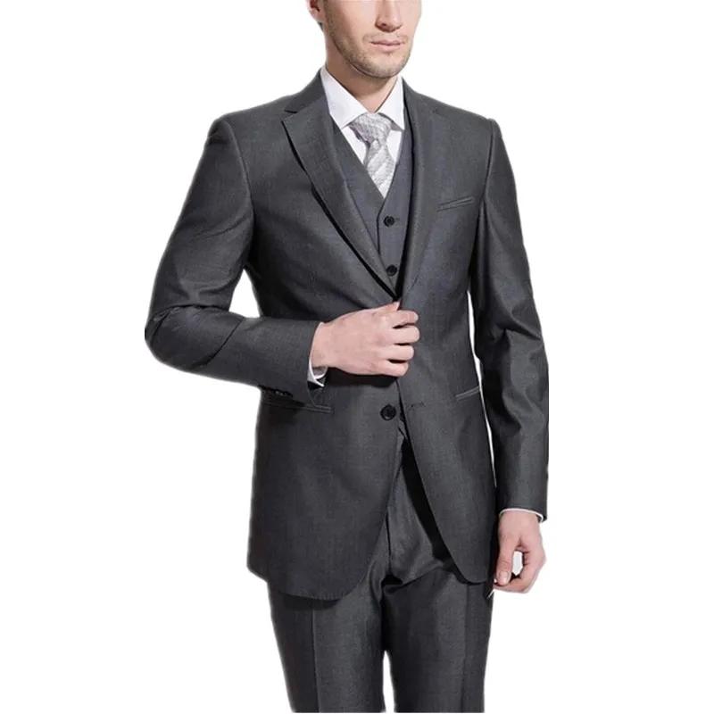 High qulity the groom suits tuxedos fashion two button men formal suits handsome three-piece the groom suit(jacket+pants+vest)