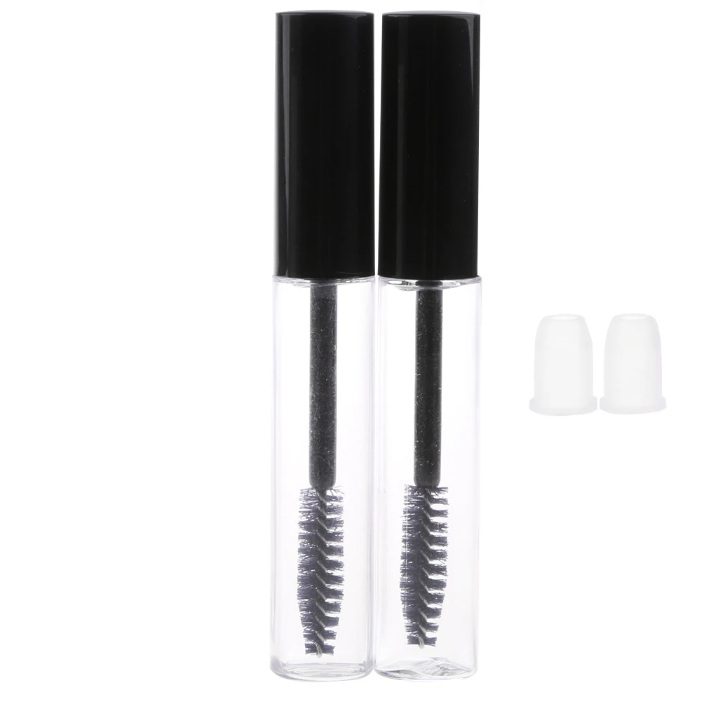 Pack2 7ml Empty Plastic DIY Mascara Tube Eyelash Cream Wand Container Bottles Vials With Brush with Plugs