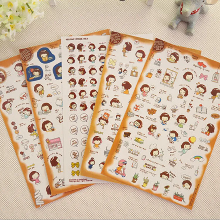 kawaii korean girl stationery sticker pvc decorative cute