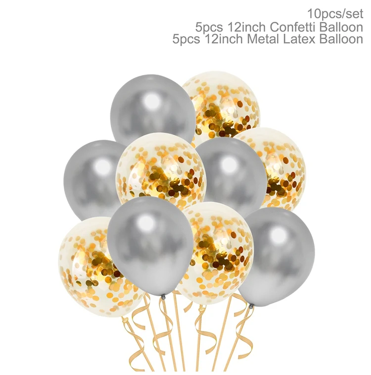 QIFU металлические шары шарики для свадьбы с днем рождения шары латексные металлические хромированные шары воздушные шары гелиевые балоны номер - Цвет: balloon set 22