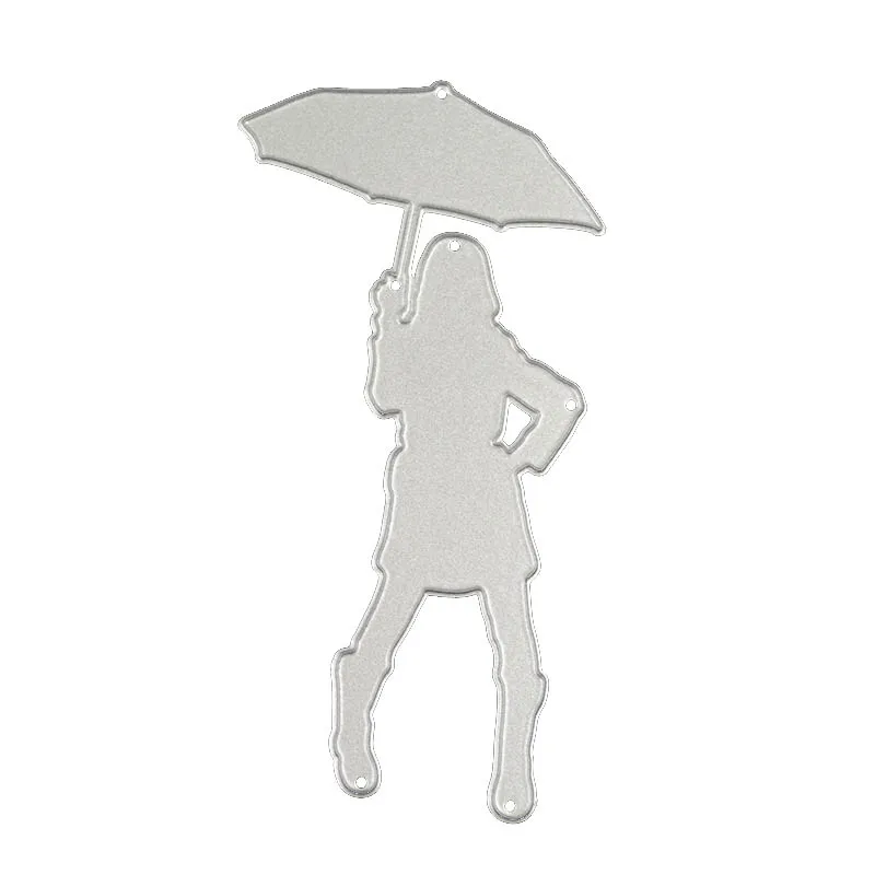 

Lady with umbrella Etching metal cutting die carbon steel die for DIY Scrapbooking/Card Making/Kids Fun Decoration Supplies