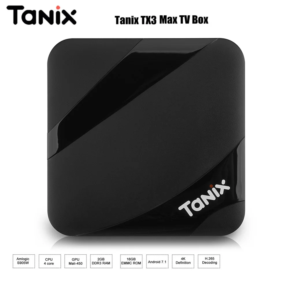

Tanix TX3 Max TV Box Amlogic S905W / Android 7.1 with New ALICE UX / 2GB RAM + 16GB ROM 2.4GHz Wi-Fi / 4K / 100Mbps LAN / BT4.1