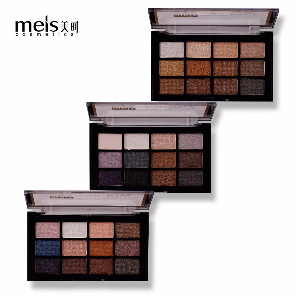 

MEIS Beauty Glazed 12 Color Nude Shining Eyeshadow Palette Makeup Glitter Pigment Smoky Eye Shadow Pallete Waterproof Cosmetics