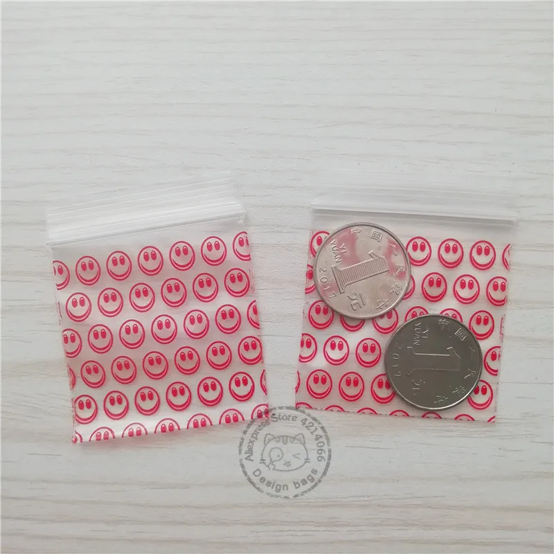 Design Mini Zip lock Poly Bags 100PCS Plastic Bag Storage (4 Patterns 6-15 Sizes Selects) #H44 