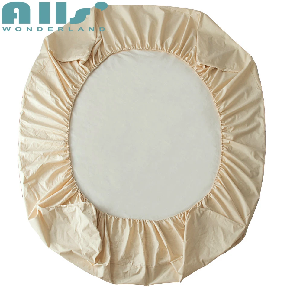Yellow Bed Sheet Protector Waterproof Mattress Cheap Solid Color Bed Pad Fitted Sheet Cotton