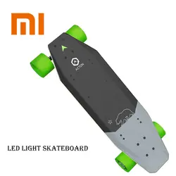Xiaomi Эктон Smart Электрический скейтборд Беспроводной удаленного Управление всенаправленный светодиодный свет группа 12 км Skate совета Спорт