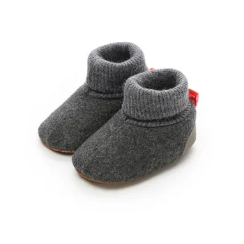 

Toddler Shoes Newborn Knitted Flock Warm Prewalkers Shoes Baby Shoes Winter Infant Soft Soled First Walkers