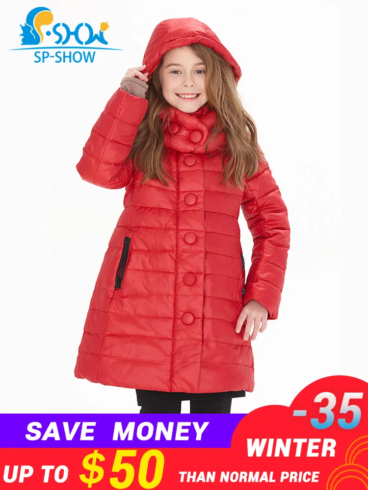 

Kids Down Coats SHW Winter down jacket Coat Thicker Warm Jacket New Fashion For Big Children Girl Winter Jacket Luxury Brand