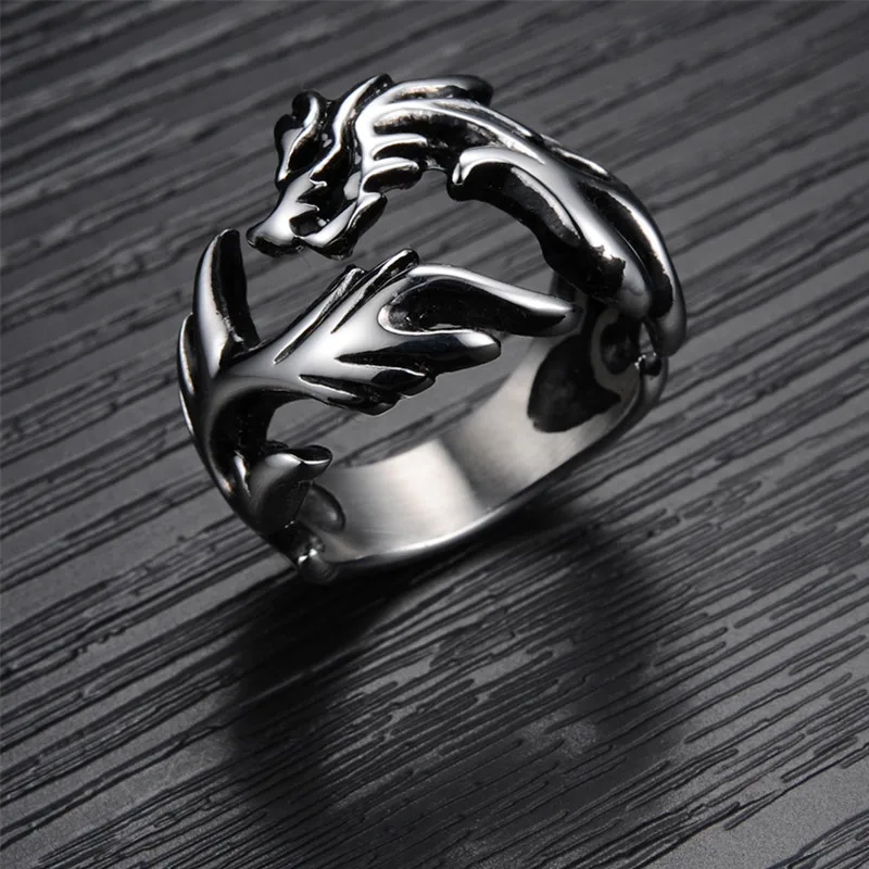 Модные ювелирные изделия дракон палец кольца 316L из нержавеющей стали для мужчин
