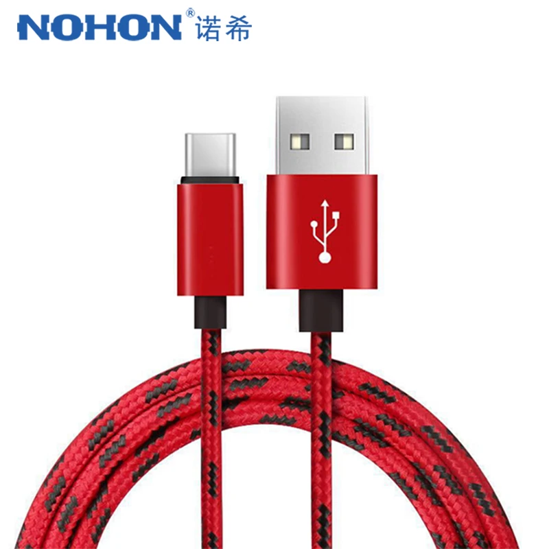 NOHON нейлоновый USB кабель type C для samsung S8 S9 Plus Oneplus 6, быстрая зарядка для Xiaomi5 Mi8 huawei P20, кабели для передачи данных