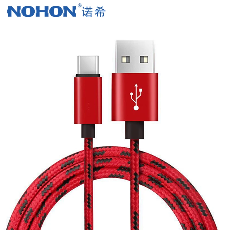 

NOHON Nylon Type C USB Cable For Samsung S8 S9 Plus Oneplus 6 Fast Charging For Xiaomi5 Mi8 Huawei P20 Phone Charge Data Cables