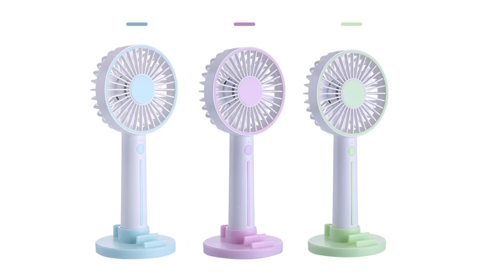 Mini USB Charging Handheld Fan with Mobile Phone Holder Makeup Mirror