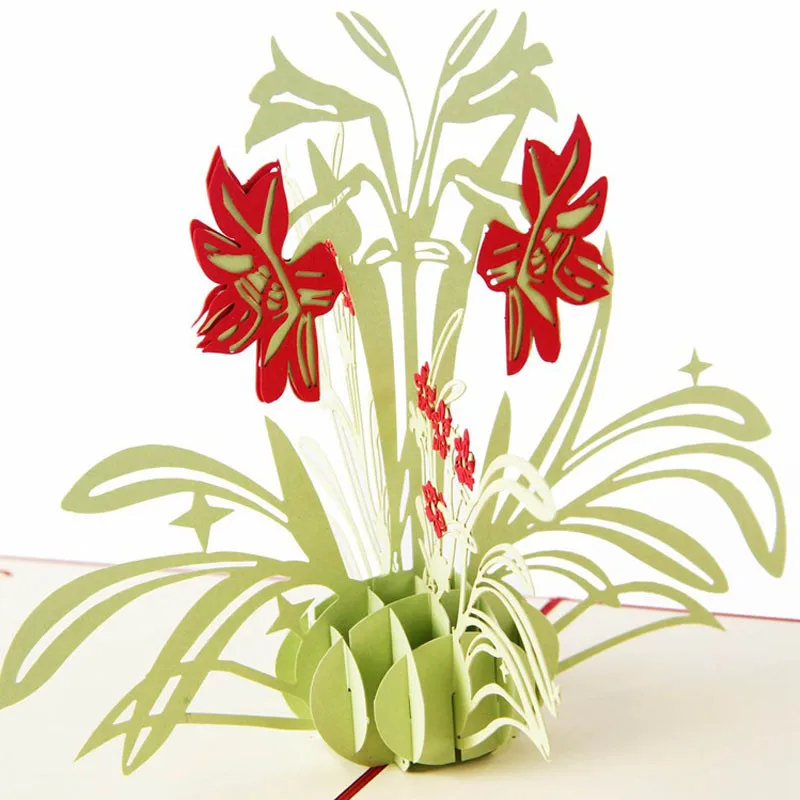 10pcs Daffodil Flower 3D Pop UP Paper Laser Cut Greeting & Gift Happy Birthday Thank You Cards Postcards Teachers' Day Tarjetas (6)