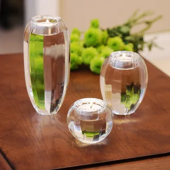 

Europe Candle Holder Creative crystal Glass Globes Terrarium Candle Holder Christmas Candlestick Home Wedding Bar Decoration