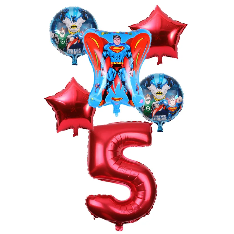 6 шт./лот, 32 дюйма номер Супермена, Бэтмена и человека-foill шарики, День подарков будущей матери, для мальчиков и девочек милые игрушки с днем рождения подарок для ребенка globos воздушные шары