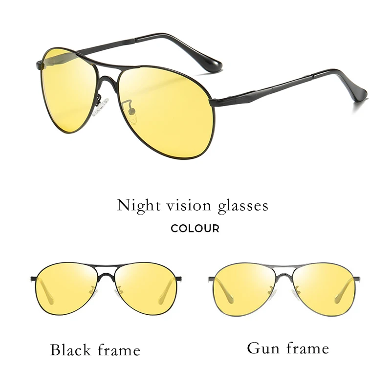 Очки ночного видения для водителя автомобиля вождение антибликовые с желтые линзами стильные модные винтажные мужские поляризационные солнцезащитные окуляри