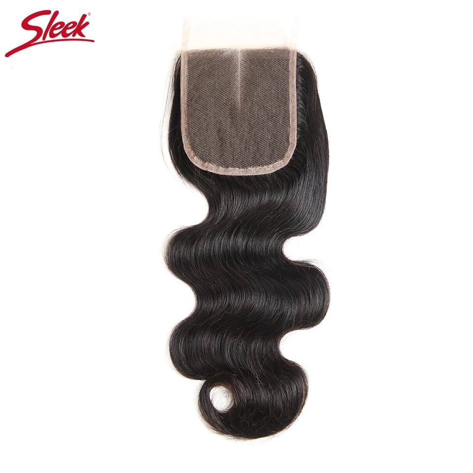 Sleek Brazilian Body Wave 4x4 Lace Closure 100% Remy Human Hair Natural Color Middle Part Top Closures 8 to 18 Inch brazilian-body-wave-hair : image Sleek Brazilian Body Wave 4x4 Lace Closure 100% Remy Human Hair Natural Color Middle Part Top Closures 8 to 18 Inch brazilian-body-wave-hair