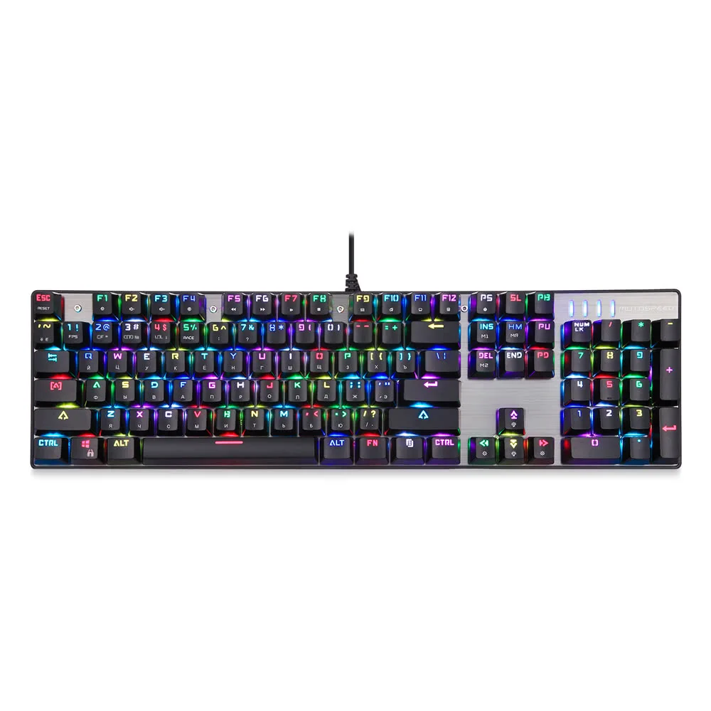 

Professional Gaming Keyboard USB Wired Mechanical Keyboards with LED Backlit Backlight 104 Keys for Russian PC Laptop Desktop