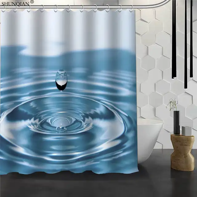 Water Shower Curtain Waterproof Fabric Bath Curtain Polyester Fabric
