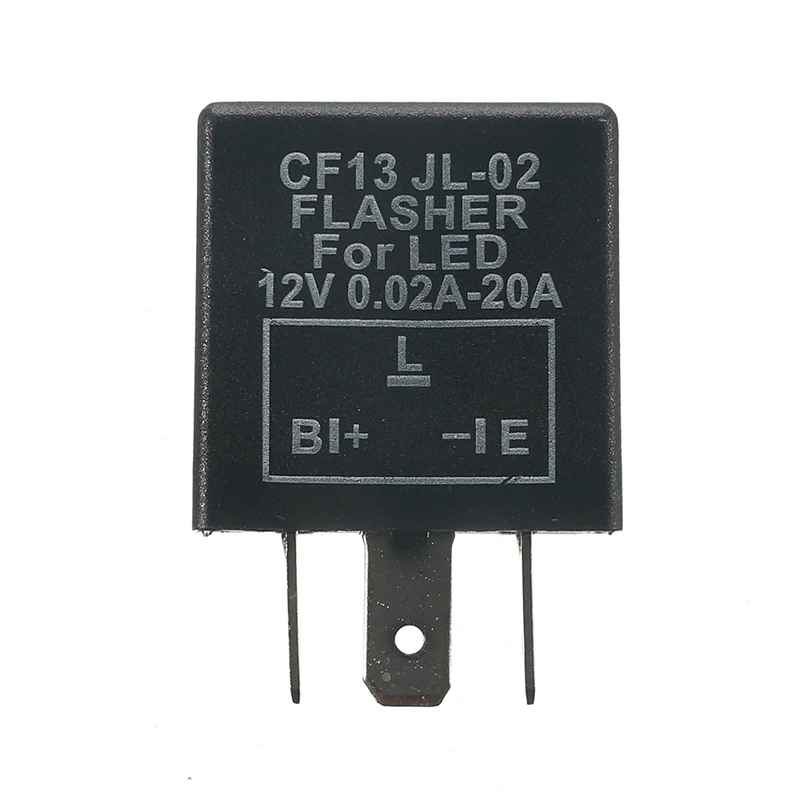 

Universial 12V 3 Pin CF13 Blink Flasher Relay Strobe For Car Motorcycle LED Turn Signal Lamp