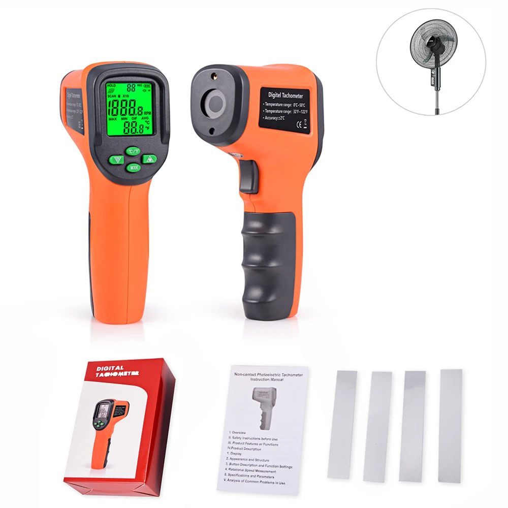 Baratos Tacómetro EHDIS 10 99999 RPM Metro Digital láser fotoeléctrico sin contacto tacómetro medidor de velocidad Auto velocímetro de coche