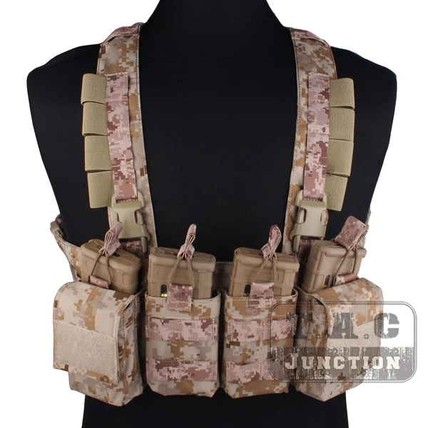 

Emerson Tactical Combat Rapid Assault Chest Rig Quick Release Duty Carrier Vest Harness with M4 M16 Mag Magazine Pouches