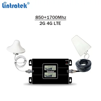

Lintratek celular signal repeater gsm 3g 4g booster 850 1700Mhz mobile amplifier 2g/3g/4g lte repetidor 850 1700mhz full kit #58
