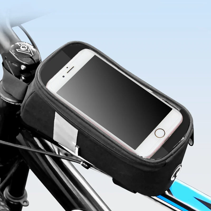 5,7 "Экран телефоны велосипедная сумка велосипед сотовый мобильный телефон спереди рамная трубка хранения сумка держатель