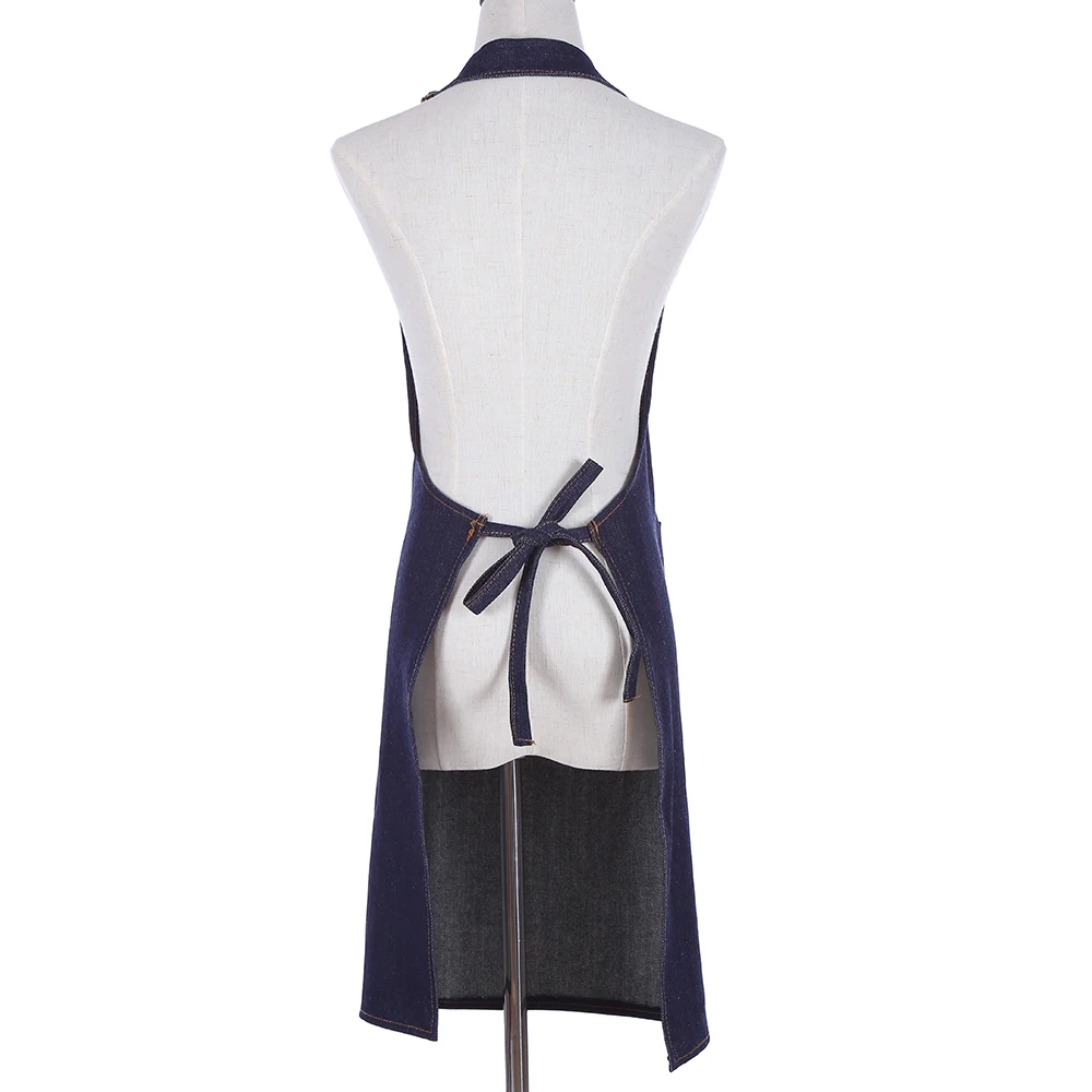 new kitchen Restaurant work Denim Apron Antifouling Cowboy Chef Cooking Kitchen Apron For Woman Men Cafe Shop BBQ Hairdresser