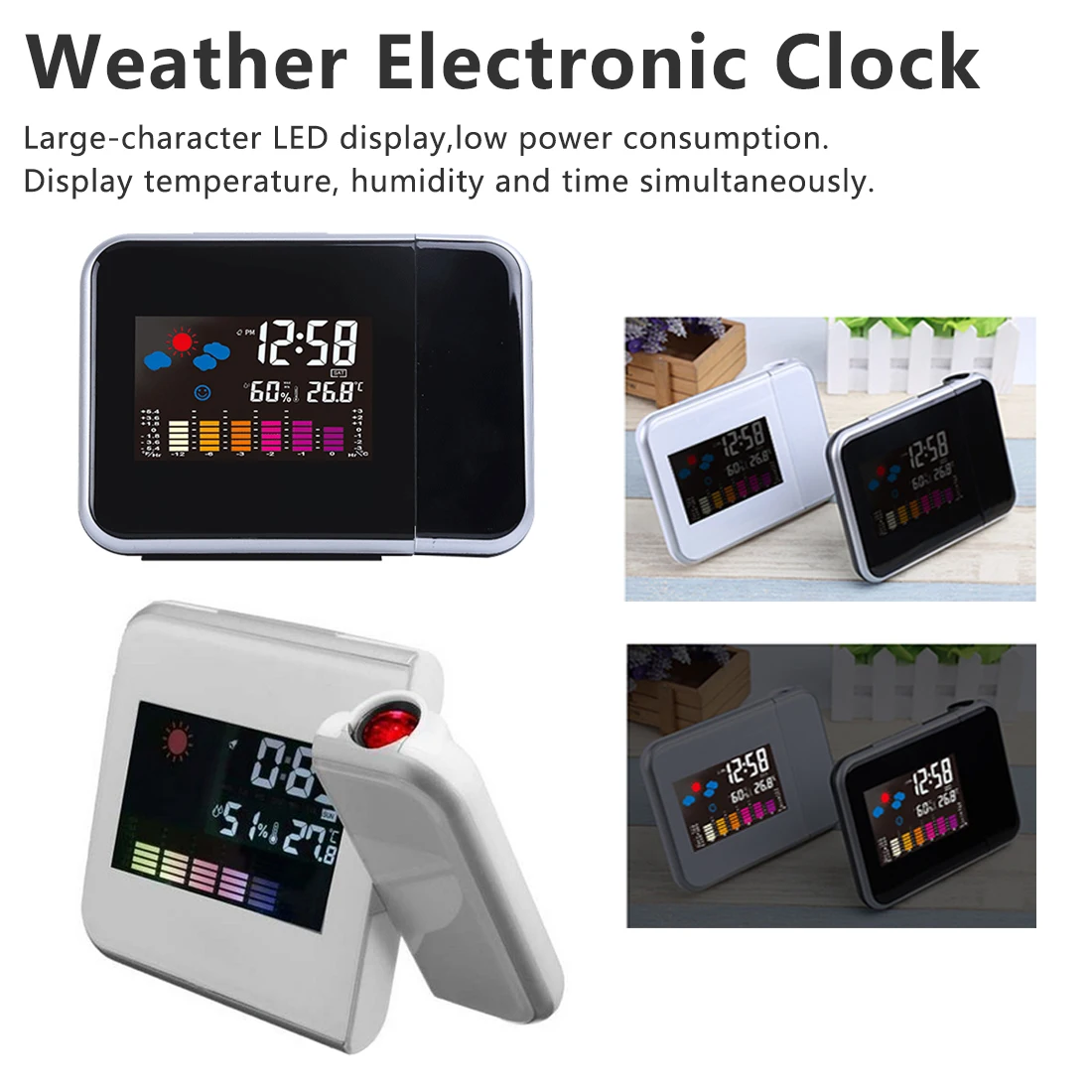 Гигрометр измерительный Измеритель температуры и влажности Будильник Метеостанция комнатный ЖК-цифровой электронный термометр