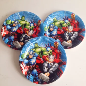 

52pcs/set Avengers Kids Birthday Party Decorations Dinnerware Flag Cup Plates Table Cover Party Supplies