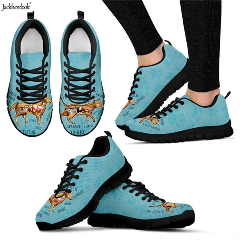 

Jackherelook Women Sneakers Fashion Veterinary Diagram Design Light Mesh Running Shoes Breathable Sport Shoes for Ladies Girls