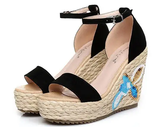 Women Sequins Patch 10.5 Cm High Heel Fashion Sandals | Тематическая одежда и униформа