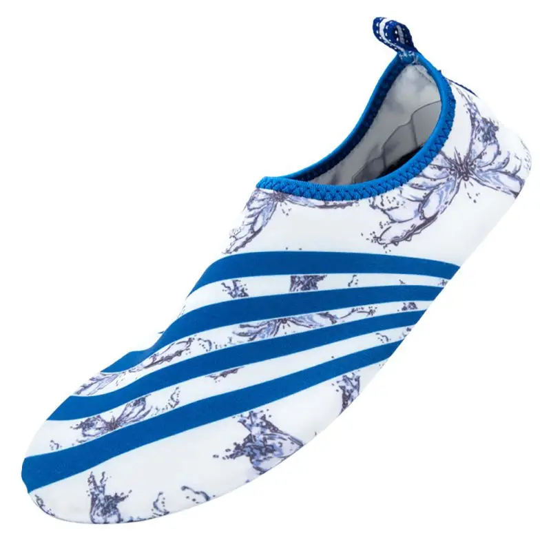 Для мужчин женщин для носки Босиком тонкие носок обувь в полоску пляжные бассейн Плавание спортивная обувь быстросохнущие Aqua ShoesS