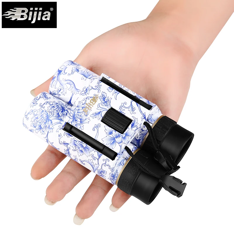 BIJIA 10x25 مصغرة للطي جيب مجهر مليئة النيتروجين منظار ثنائي مقاوم للماء تلسكوب أوبرا نظارات للصيد السفر