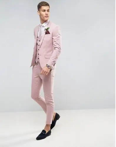 pink suit wedding