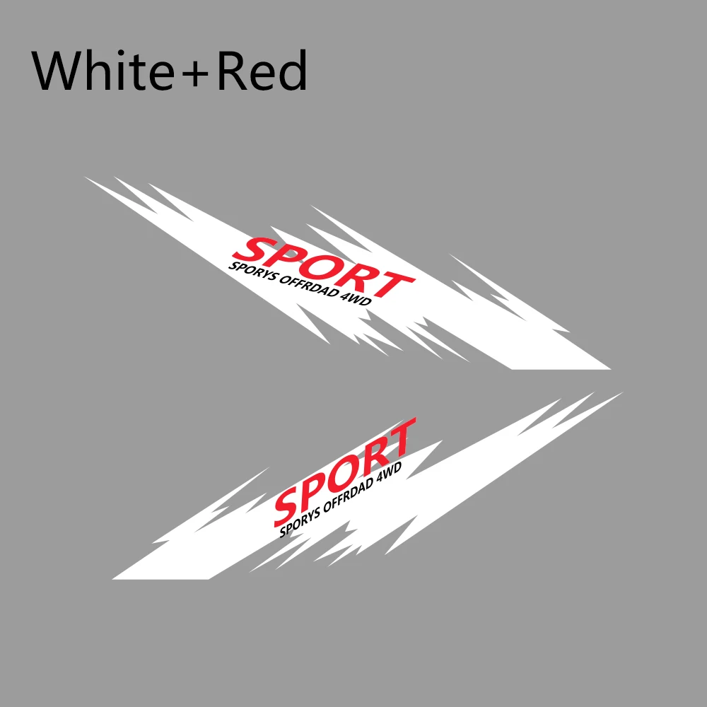 2 шт 210 см х 77 см автомобильные наклейки боковая юбка длинная полоса Авто DIY смешные наклейки для стайлинга автомобиля наклейки из виниловой пленки тюнинг автомобильные аксессуары - Название цвета: White   Red
